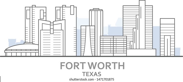 Fort Worth cityscape, Texas - city panorama of Fort Worth, skyline of downtown