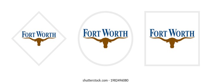 fort worth flag icon set isolated on white background