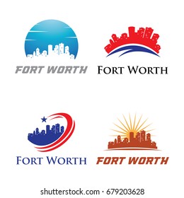 Fort Worth Logo - City Skyline Cityscape