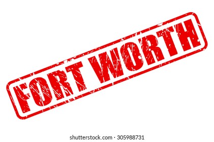 Fort Worth red stamp text on white