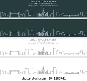 Fort Worth Single Line Skyline Profile Banner