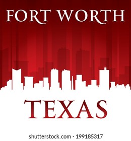 Fort Worth Texas city skyline silhouette. Vector illustration