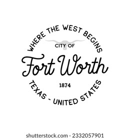 Fort Worth, Texas Vector design template. Fort Worth, Texas logotype. Vector and illustration.