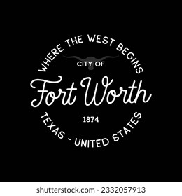 Fort Worth, Texas Vector design template. Fort Worth, Texas logotype. Vector and illustration.
