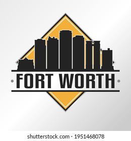 Fort Worth, TX, USA Skyline Logo. Adventure Landscape Design Vector City Illustration Vector illustration.