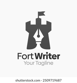 Fort Writer Plantilla de diseño de logotipo. Bueno para empresas, agencias, comunidad y Organización