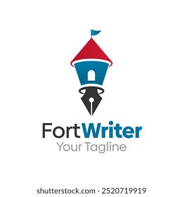 Fort Writer Plantilla de diseño de logotipo. Bueno para empresas, agencias, comunidad y Organización