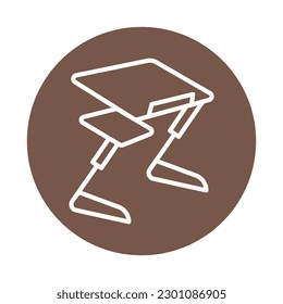 Fortable laptop table line color icon. Air space adjustable. Outline pictogram for web page, mobile app, promo