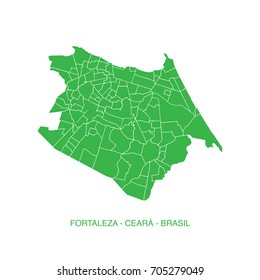 Fortaleza city Map, Ceara State, Brazil