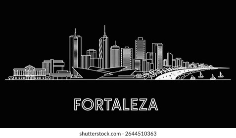 Fortaleza skyline Cityscape vetor Brasil.