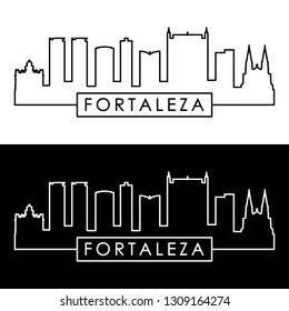 Fortaleza skyline. Linear style. Editable vector file.