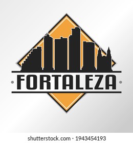 Fortaleza - State of Ceará, Brazil Skyline Logo. Adventure Landscape Design Vector City Illustration Vector illustration.