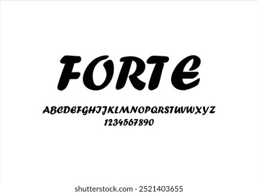 Fuente Forte para logo y titular. Tipografía de Vector aislado