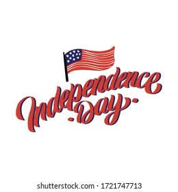 Forth of july. Independence day lettering poster. Calligraphy quote isolated on white background.