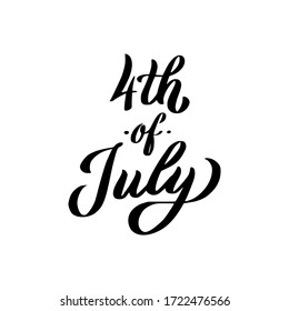 4 de julio. Cartel del Día de la Independencia. Cita caligráfica aislada en fondo blanco.