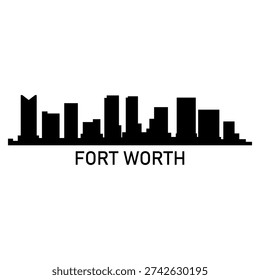 Forth worth skyline illustrated in vector on white background