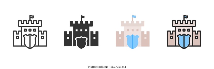 Fortificação Icon Pack Em Vários Estilos