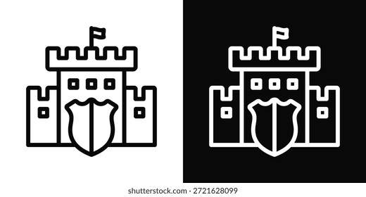 Fortification Icon White And Black Background Style