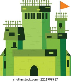 fortification illustration, the picture is a fortress or palace for war