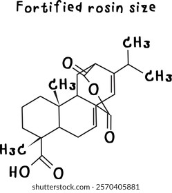 Fortified rosin size,chemical structure of Fortified rosin size illustration on transparency background