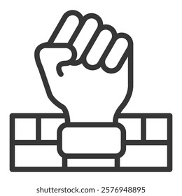 Fortify Icon Lineal Style Vector Illustration