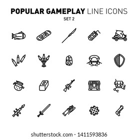 Fortnite Game Play Outline Icons Vector Stock Vector (Royalty Free ...