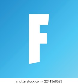 Fortnite icon  Letter F logo  Square logotype Ideal for web button   business card design template element
