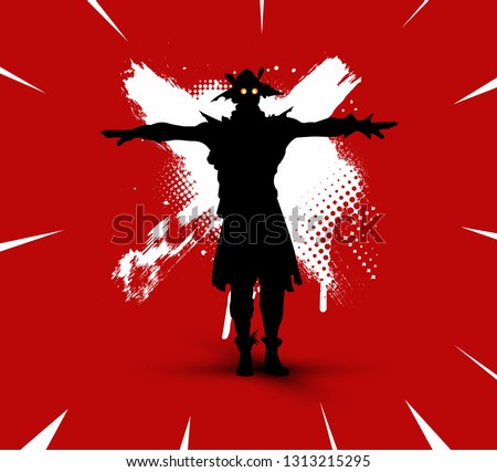 Fortnite Illustration Battle Royale Concept Scarecrowskin Stock - fortnite illustration battle royale concept scarecrow skin silhouette on bright background with