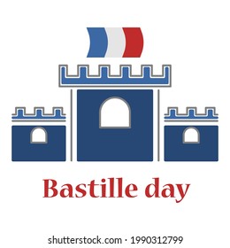 Fortress, Bastille day, isolated on a white background. Vector illustration.