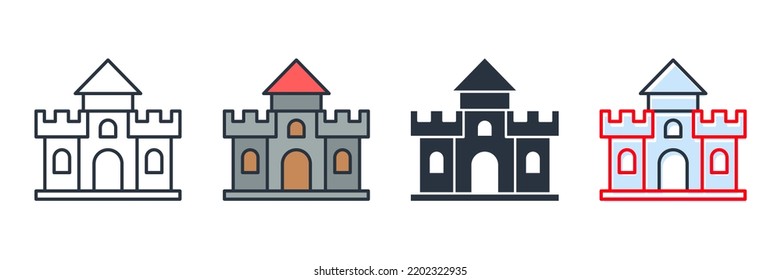 fortress building icon logo vector illustration. fortress symbol template for graphic and web design collection