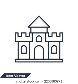 fortress building icon logo vector illustration. fortress symbol template for graphic and web design collection