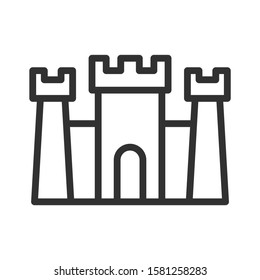 fortress, building, linear icon. Editable stroke