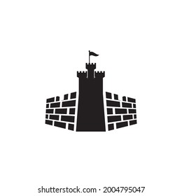 Fortress building logo design vector template
