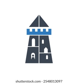 Fortress Castle Blueprint icon - Simple Vector Illustration