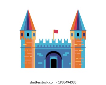 Fortress or castle gates building inspired by Topkapi palace aka Fatih Istanbul landmark.