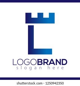 Fortress castle initial L logo template vector