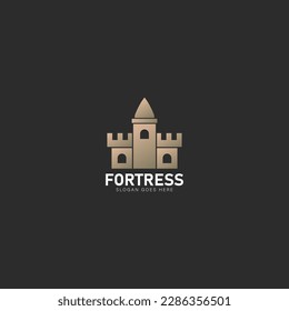 fortress castle logo simple design idea