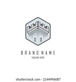 fortress castle tower logo template design for brand or company and other