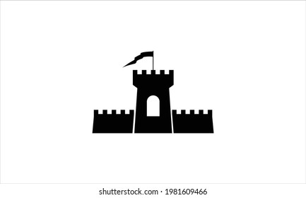 fortress  castle tower vector icon logo design illustration
