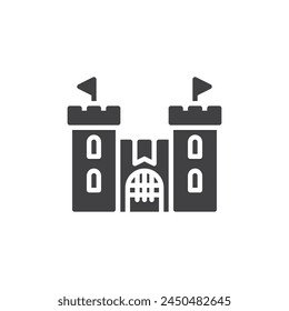 Icono de Vector del castillo de la fortaleza. signo plano lleno para concepto móvil y Diseño web. Icono de glifo de Castillo de Juguete. Símbolo, ilustración del logotipo. Vector gráfico