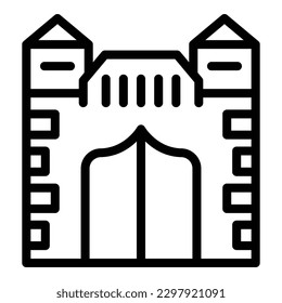 Fortress city icon outline vector. Poland art. Shape country