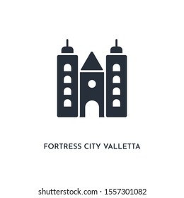 fortress city valletta architecture icon. simple element illustration. isolated trendy filled fortress city valletta architecture icon on white background. can be used for web, mobile, ui.