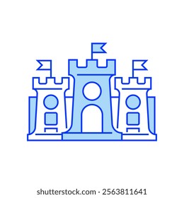 Fortress Filled Line Icon. linear style sign for mobile concept and web design. Outline vector icon.