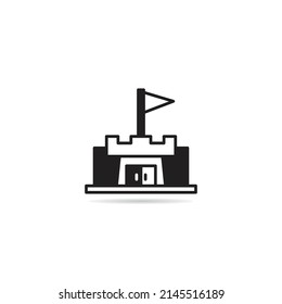 fortress and flag icon vector illustration