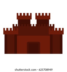 Fortress with gate icon flat isolated on white background vector illustration