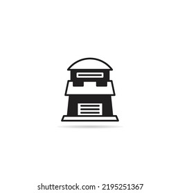 fortress and gate icon on white background illustration