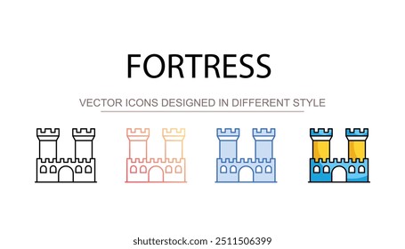 Fortress icon design with white background stock illustration