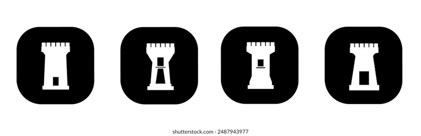 Fortress icon in flat. Fortress icon design. Stock vector.