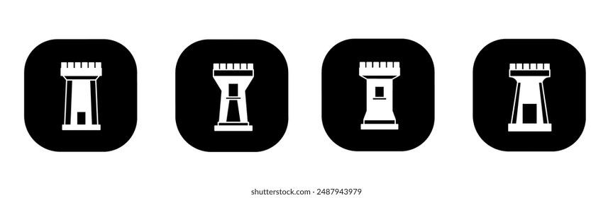 Fortress icon in flat. Fortress icon design. Stock vector.