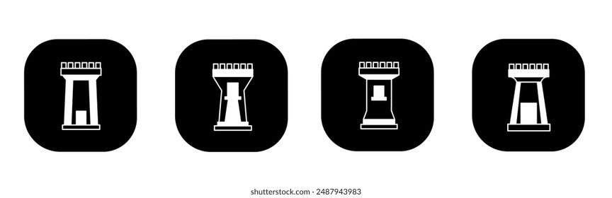 Fortress icon in flat. Fortress icon design. Stock vector.